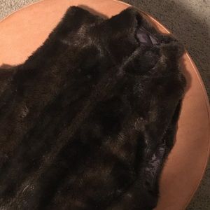 LOFT Vintage Dark Brown Zip Vest with Pockets